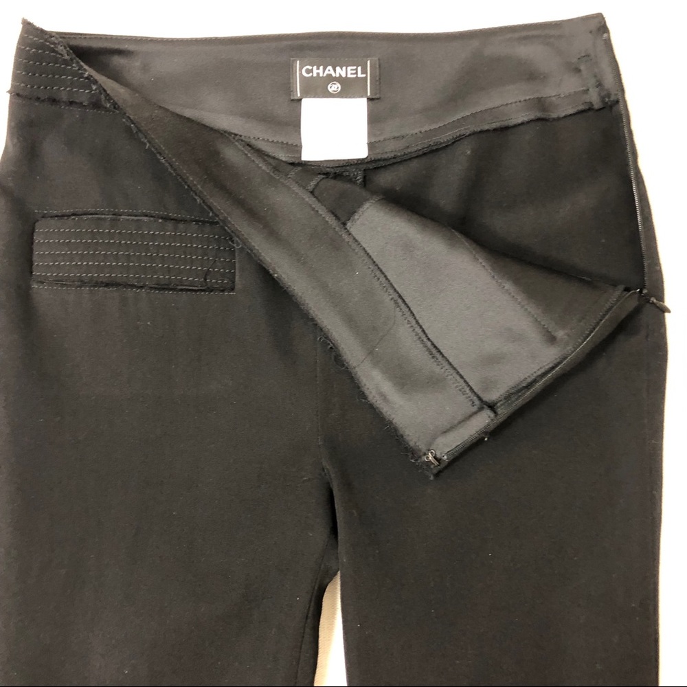 NWOT Chanel Distressed Black Pants